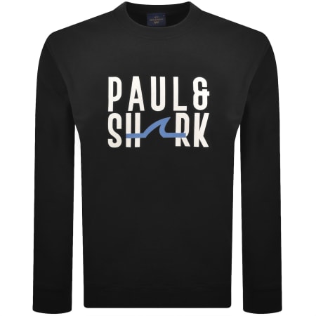 Paul And Shark X-Soft Logo Sweatshirt Black | Mainline Menswear us